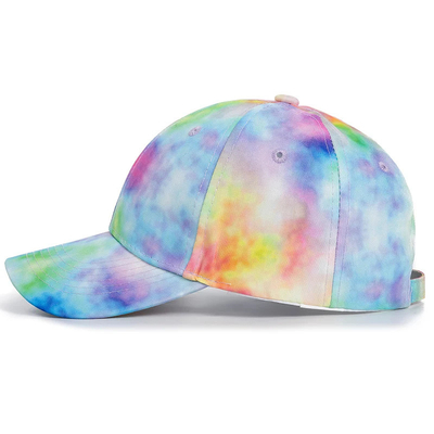 Custom Fashion Hip Hop 6 Panel Tie Dye Baseball Cap Cap High Crown Irregular Print Baseball Cap