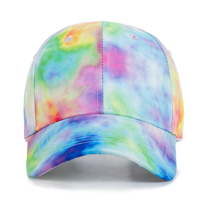 Custom Fashion Hip Hop 6 Panel Tie Dye Baseball Cap Cap High Crown Irregular Print Baseball Cap