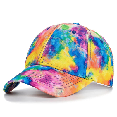 Custom Fashion Hip Hop 6 Panel Tie Dye Baseball Cap Cap High Crown Irregular Print Baseball Cap