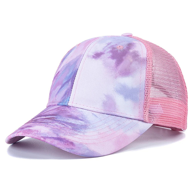 Custom Fashion Hip Hop 6 Panel Tie Dye Baseball Cap Cap High Crown Irregular Print Baseball Cap
