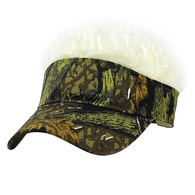 Nuovo stile maschile Capelli a punta Visore solare Cappelli da golf divertenti Parrucca colorata Pico regolabile Cappucci da baseball