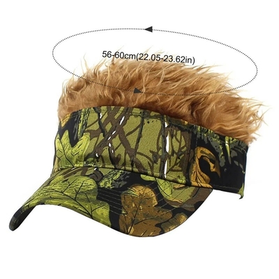 Nuovo stile maschile Capelli a punta Visore solare Cappelli da golf divertenti Parrucca colorata Pico regolabile Cappucci da baseball
