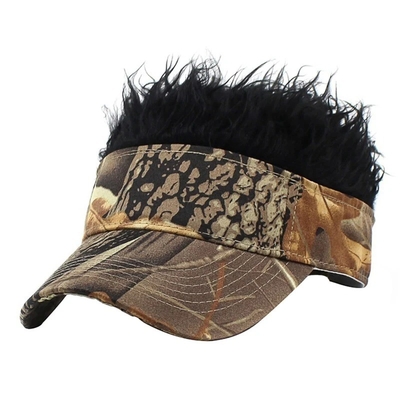 Nuovo stile maschile Capelli a punta Visore solare Cappelli da golf divertenti Parrucca colorata Pico regolabile Cappucci da baseball