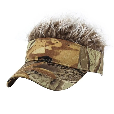 Nuovo stile maschile Capelli a punta Visore solare Cappelli da golf divertenti Parrucca colorata Pico regolabile Cappucci da baseball