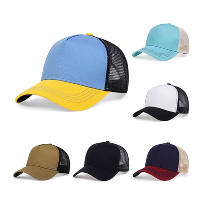 Cappelli da camion di alta qualità su misura a 5 pannelli, al dettaglio, con bordatura a maglia croccata