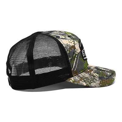 Logo personalizzato Retro reticolato Cappello da camionista all'ingrosso 6 pannelli Camuffamento Cappello da camionista personalizzato