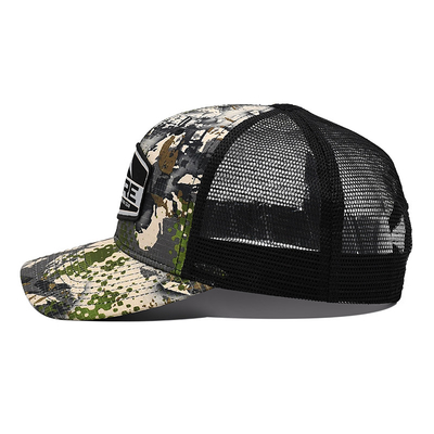 Logo personalizzato Retro reticolato Cappello da camionista all'ingrosso 6 pannelli Camuffamento Cappello da camionista personalizzato