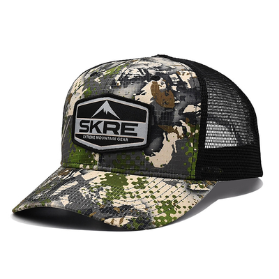 Logo personalizzato Retro reticolato Cappello da camionista all'ingrosso 6 pannelli Camuffamento Cappello da camionista personalizzato