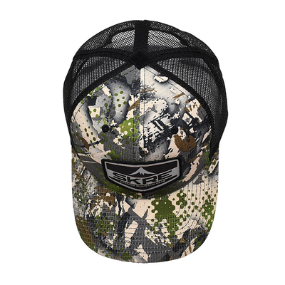 Logo personalizzato Retro reticolato Cappello da camionista all'ingrosso 6 pannelli Camuffamento Cappello da camionista personalizzato