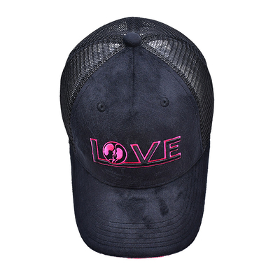 Sandwich Curved Brim 5 Panel Velvet Trucker Hat Wholesale Gorra Trucker Cap Logo personalizzato