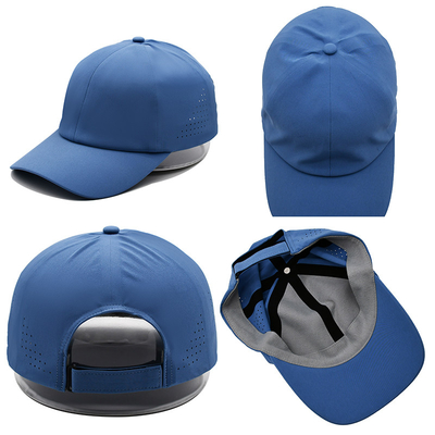 Wholesale Plain 6 Panel Lightweight Quick Dry Sports Baseball Cap Performance Laser Cut Hole Sport Papa' Hat