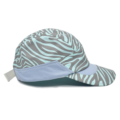 Cappello sportivo regolabile da baseball all'aperto leggero riflettente asciutto veloce 5 pannelli cappelli sportivi con schienale