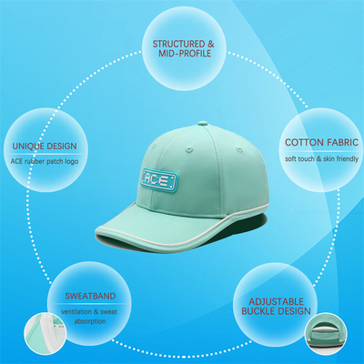 OEM Custom Ace Rubber Patch Pvc Logo Baseball Cap 6 Pannello Cappelli Sportivi Gorras