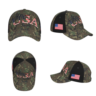USA Flag Letters Tactical Camouflage Baseball Cap Classic Adjustable Papa Caps per Uomini Donne