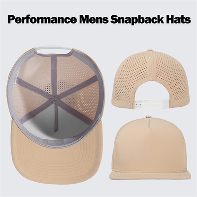 Rapido asciutto laser Golf Performance Cappello Snapback Perforato Flat Brim Cap