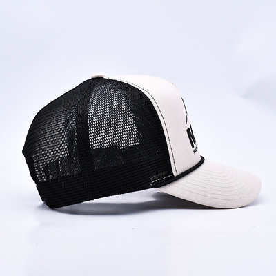 High Profile 3D ricamo corda trucker cappello logo personalizzato reticolato retro trucker cappello