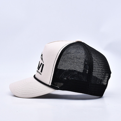 High Profile 3D ricamo corda trucker cappello logo personalizzato reticolato retro trucker cappello