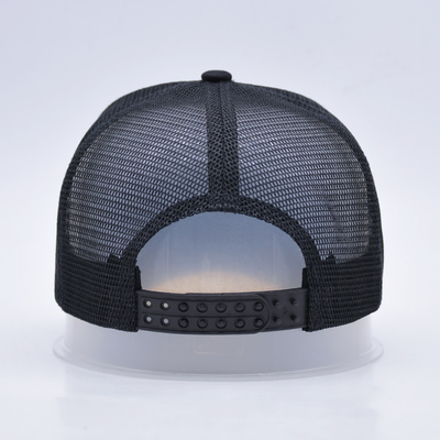 Cappello da camionista in difficoltà nero curvo personalizzabile all'ingrosso 5 pannelli Cappello da camionista ricamato 3D