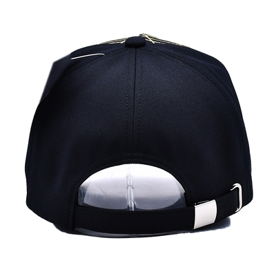 Cappello da baseball nero unisex di lusso Gorra ricamata Logo personalizzato 5 pannelli Cappello da baseball di cotone