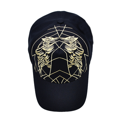 Cappello da baseball nero unisex di lusso Gorra ricamata Logo personalizzato 5 pannelli Cappello da baseball di cotone