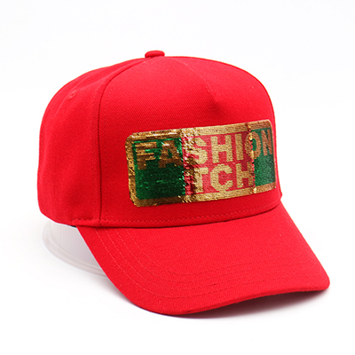Cappelli da baseball da donna estivi di alta qualità 100% cotone, 6 pannelli, cappellino da baseball personalizzato con paillettes