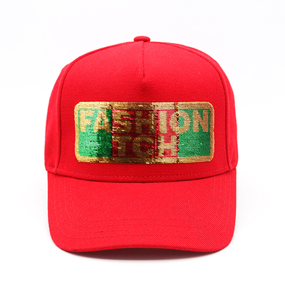 Cappelli da baseball da donna estivi di alta qualità 100% cotone, 6 pannelli, cappellino da baseball personalizzato con paillettes