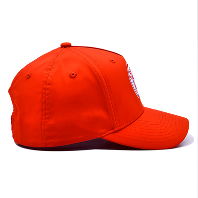 OEM Disegno personalizzato Il tuo logo in gomma Pvc 5 pannelli Uomini Donne Corrente Sport Gorras Cap Nylon Rosso Golf Baseball Cap
