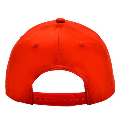 OEM Disegno personalizzato Il tuo logo in gomma Pvc 5 pannelli Uomini Donne Corrente Sport Gorras Cap Nylon Rosso Golf Baseball Cap