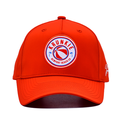 OEM Disegno personalizzato Il tuo logo in gomma Pvc 5 pannelli Uomini Donne Corrente Sport Gorras Cap Nylon Rosso Golf Baseball Cap