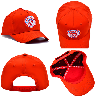 OEM Disegno personalizzato Il tuo logo in gomma Pvc 5 pannelli Uomini Donne Corrente Sport Gorras Cap Nylon Rosso Golf Baseball Cap