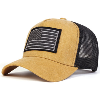 Unisex bandiera americana ricamo lavato Baseball Net Caps Primavera ed Estate Outdoor Regolabile Casual Cappelli Protezione solare Cappello