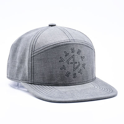 Custom 7 pannello Snapback Cap ricamo strutturato Gorras bordo piatto Cappello Snap Back