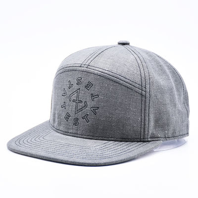 Custom 7 pannello Snapback Cap ricamo strutturato Gorras bordo piatto Cappello Snap Back