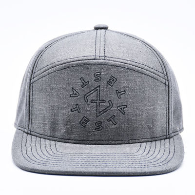 Custom 7 pannello Snapback Cap ricamo strutturato Gorras bordo piatto Cappello Snap Back