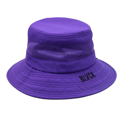 Cappello da secchio viola Produttore Logo ricamo personalizzato Confortevole design per esterni Cappello da secchio di cotone