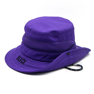 Cappello da secchio viola Produttore Logo ricamo personalizzato Confortevole design per esterni Cappello da secchio di cotone