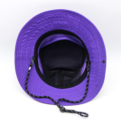 Cappello da secchio viola Produttore Logo ricamo personalizzato Confortevole design per esterni Cappello da secchio di cotone
