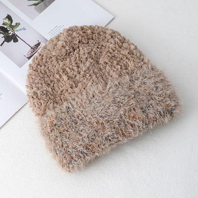 Custom Beanies with Logo Wholesale Winter Fur Material Beanie Hat Manufacturers
