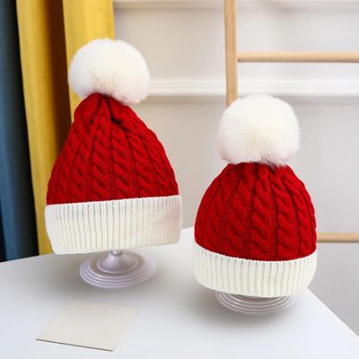 Custom Knitted Christmas Beanie Winter Hat for Women Men, Kids Adults Santa Xmas Hat for Christmas Holiday Party