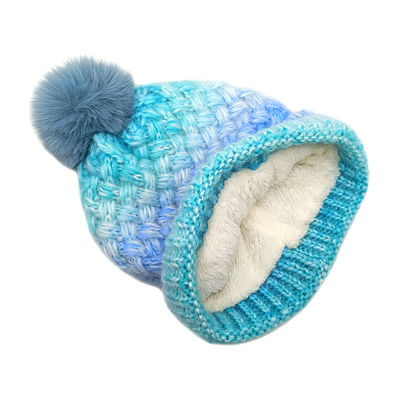 Custom Beanie with Pom Pom Soft Tie Dye Knitted Winter Cap Hat Manufacturer