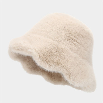 Wholesale Hot Luxury Women Hat Fur Winter Fashionable Woman Bucket Hats Cold Cap Outdoor Warm Snow Fur Bucket Hat