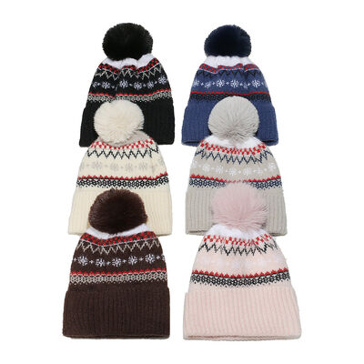 Cappello di lana Inverno Autunno Abbraccio Cappuccio Toque Calzino Testa Orologio Bohemian Geometric Fleece a maglia Ingrossato