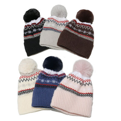 Cappello di lana Inverno Autunno Abbraccio Cappuccio Toque Calzino Testa Orologio Bohemian Geometric Fleece a maglia Ingrossato
