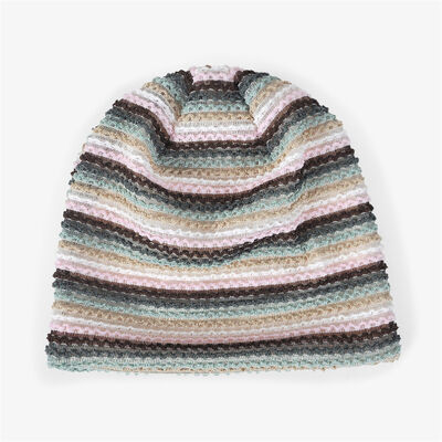 Costume di alta qualità Donna Striped Cappucci a maglia Slouchy Stile Skullies Cappuccio sportivo invernale Outdoor Cappuccio senza manette