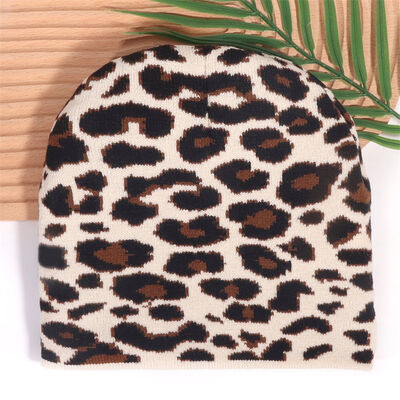 Cappelli invernali in acrilico da uomo e da donna di alta qualità con logo personalizzato, berretti lavorati a maglia con motivo leopardato slouchy