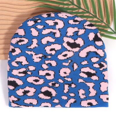 Cappelli invernali in acrilico da uomo e da donna di alta qualità con logo personalizzato, berretti lavorati a maglia con motivo leopardato slouchy