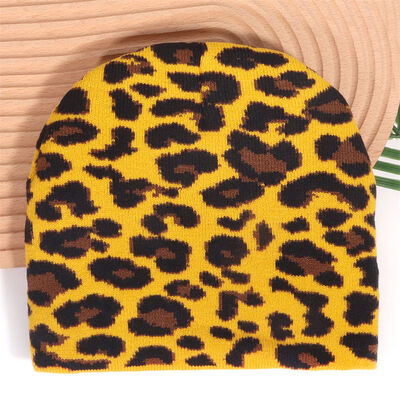 Cappelli invernali in acrilico da uomo e da donna di alta qualità con logo personalizzato, berretti lavorati a maglia con motivo leopardato slouchy