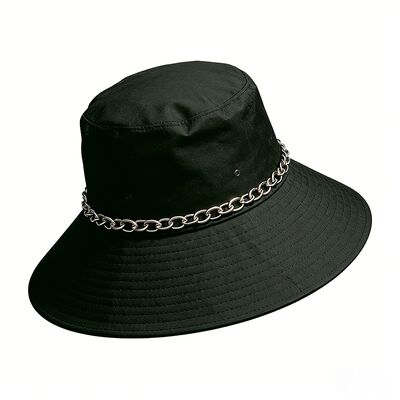 Cappello a secchiello da pescatore a tesa larga 100% cotone con logo personalizzato per protezione solare all'aperto