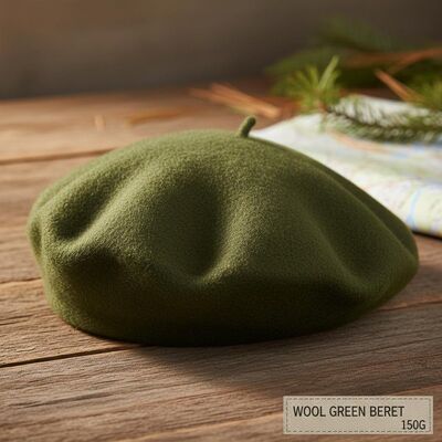 Classico berretto verde con tessuto di velluto mercerizzato 150 grammi peso leggero e taglia personalizzata per indumenti militari e occasionali