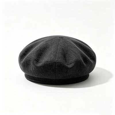 Classico berretto berretto grigio scuro con berretto imbottito in feltro Tessuto misto lana per comfort e durata Comodo cappello streetwear quotidiano
